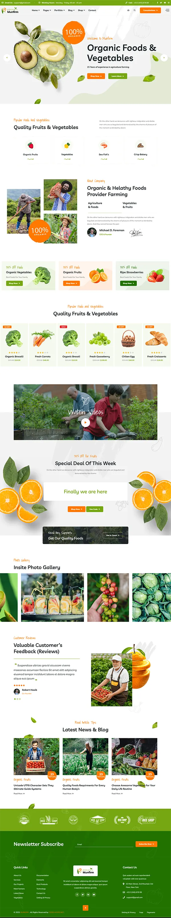 Munfirm - Joomla 6 Organic & Healthy Food Template